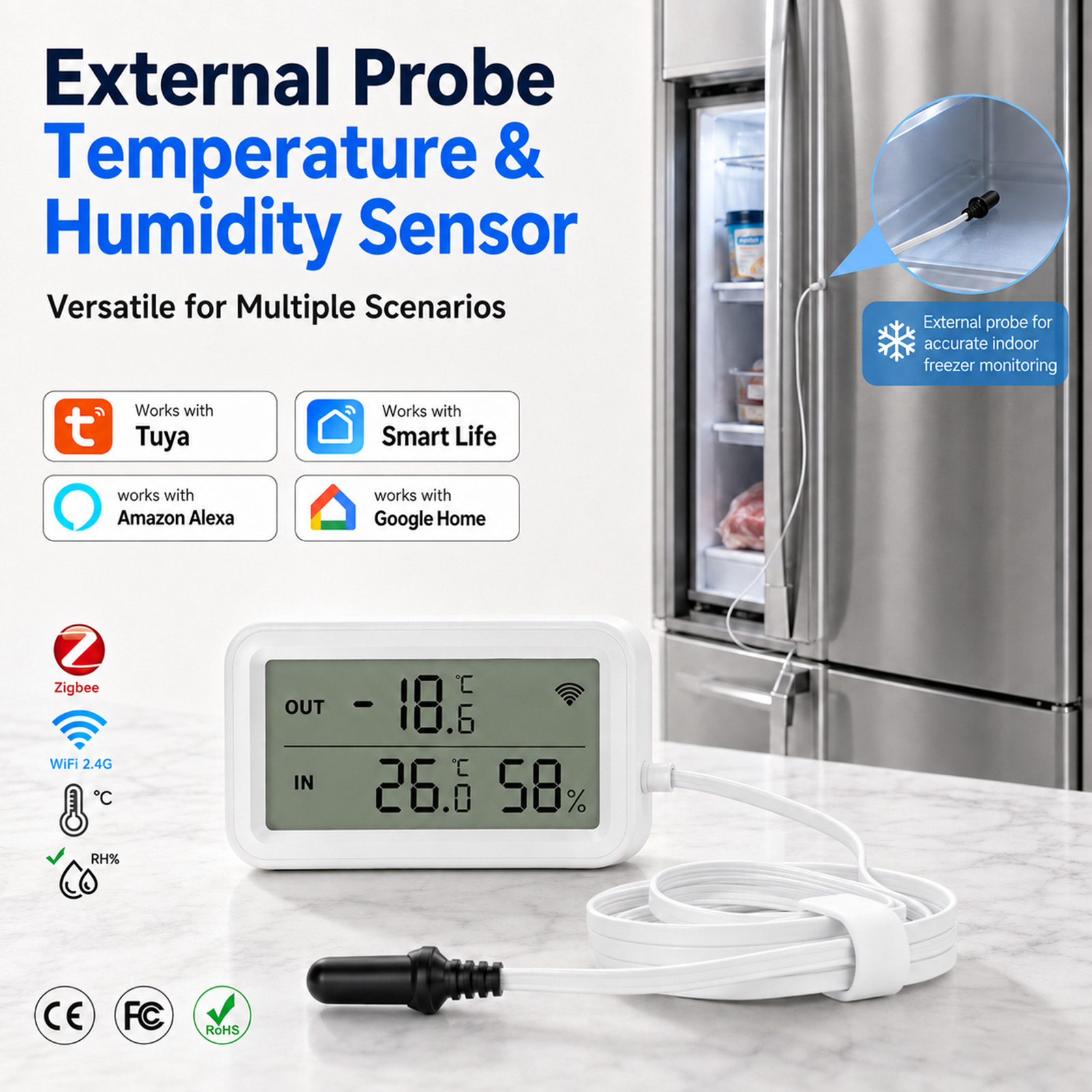 Temperature Humidity Sensor - External Waterproof Probe Temperature Humidity Sensor